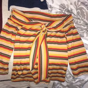 Striped off the shoulder shirt
